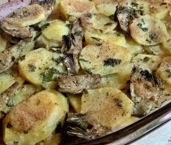 Carciofi e patate al forno - la cucina pugliese